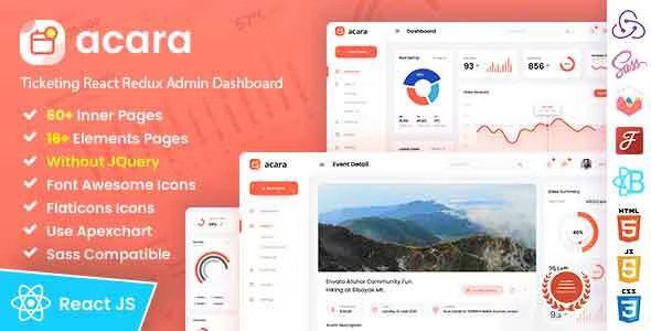 Acara Ticketing Admin Dashboard React Template