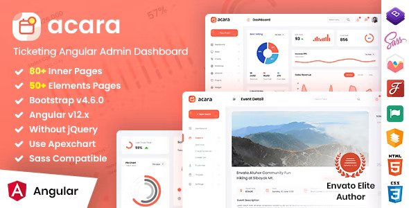 Acara Ticketing Angular Admin Dashboard Template