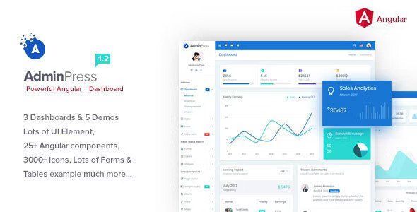 Admin Press Angular Bootstrap Dashboard Template