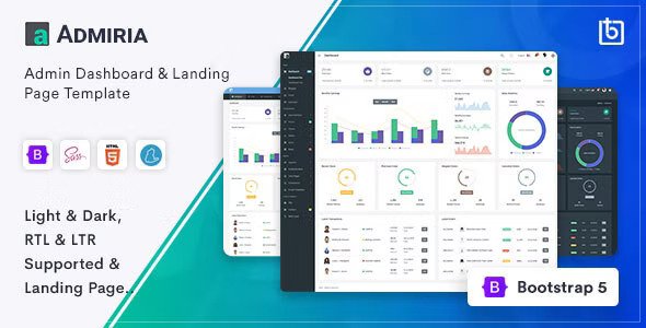 Admiria Admin Dashboard & Landing Page Template