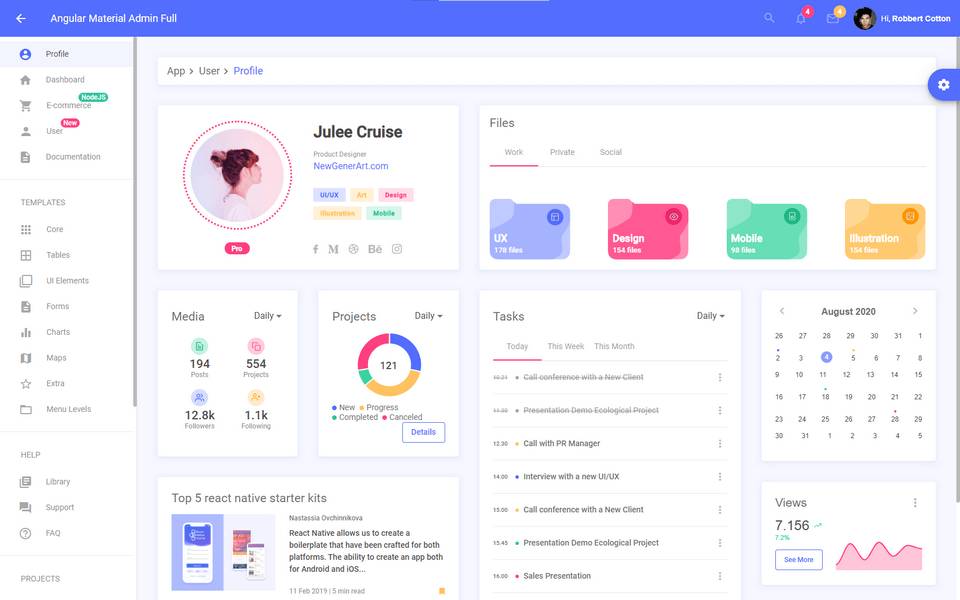 Angular Material Admin Template