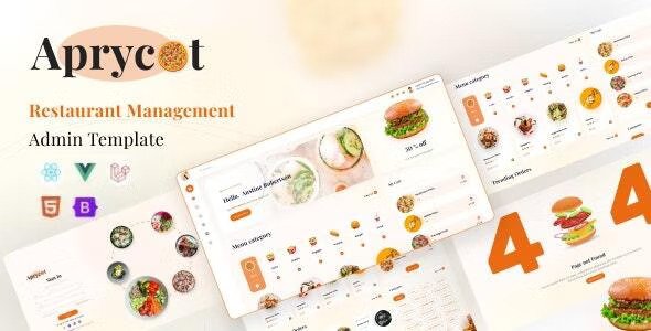 Aprycot HTML, Vue, React & Laravel Restaurant Management Admin Template