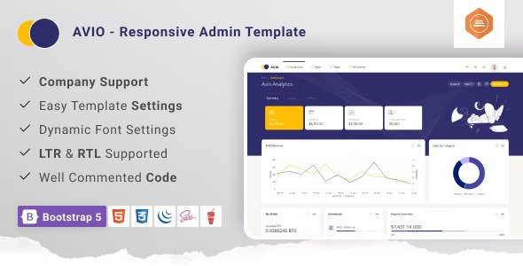 Avio Bootstrap Admin & Dashboard Template