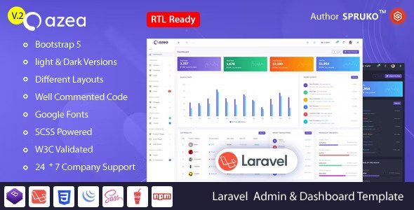 Azea Laravel Admin & Dashboard Template