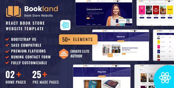 Bookland React Book Store Ecommerce Website Template