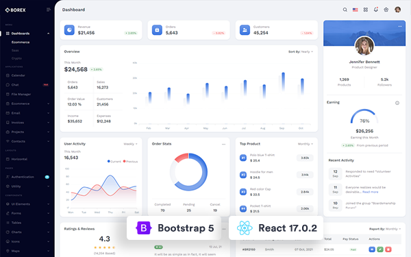 Borex React Admin & Dashboard Template