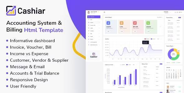 Cashiar Tailwind HTML Accounting Dashboard Template