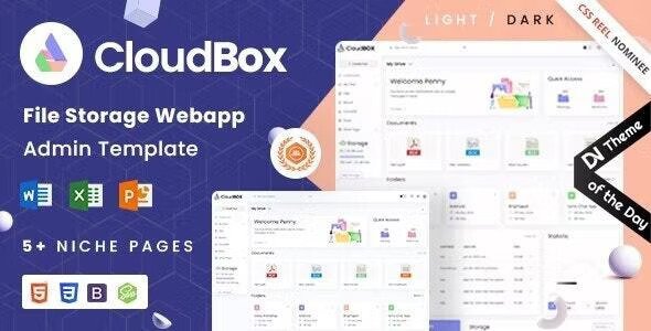 CloudBox VueJS, HTML File Storage Admin Dashboard Template