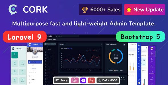 Cork Bootstrap Admin & Laravel Dashboard Template