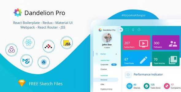 Dandelion Pro React Admin Dashboard Template