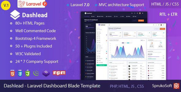 Dashlead Laravel Admin Template