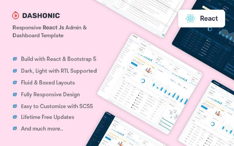 Dashonic React Admin & Dashboard Template