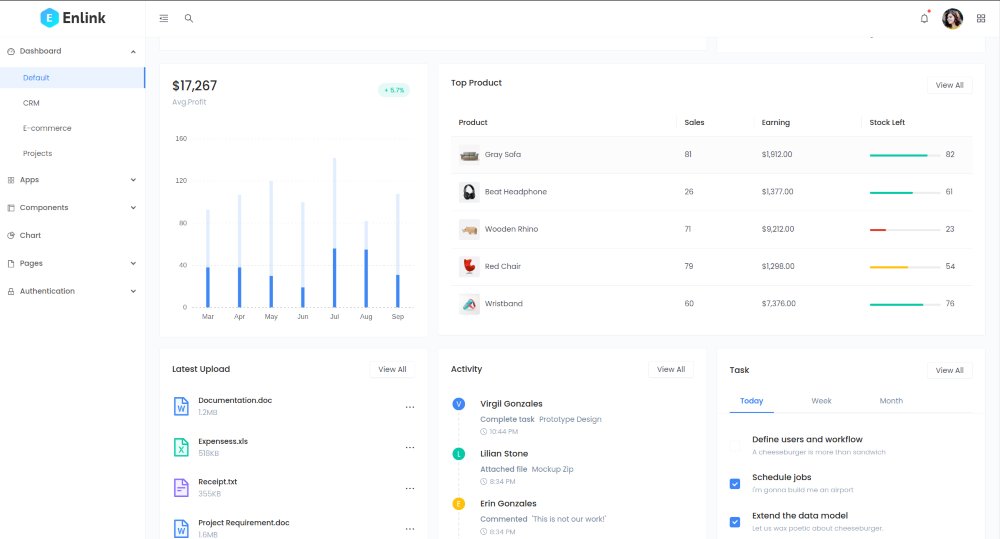 Enlink Angular Admin Template