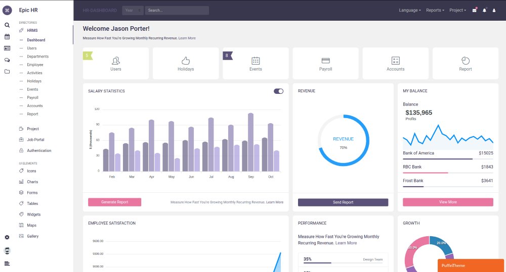 Epic UI Angular Admin Template & HR Management