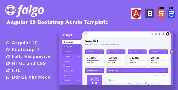 Faigo Angular Bootstrap Admin Template