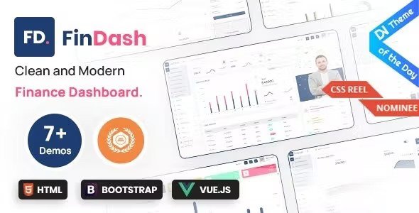 FinDash Vuejs, HTML Finance Sales Dashboard.