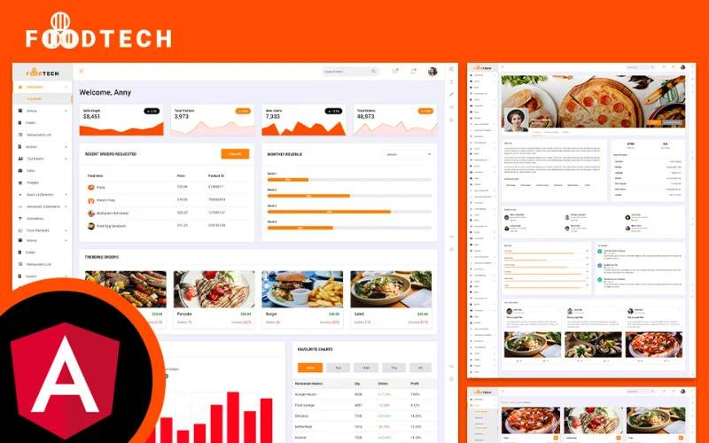 Foodtech Restaurant & Food Delivery Angular JS Admin Dashboard