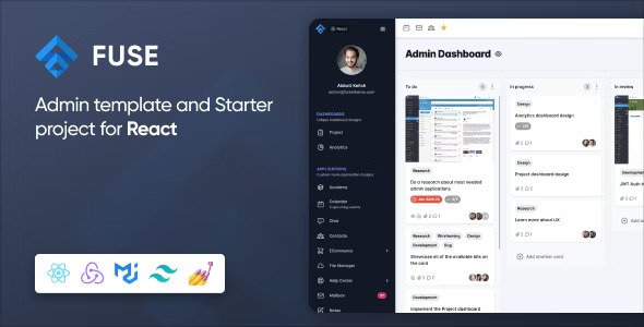 Fuse React Admin Template Redux Toolkit Material Design with Hooks Support