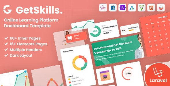 GetSkills Online Learning Laravel Admin Dashboard Template