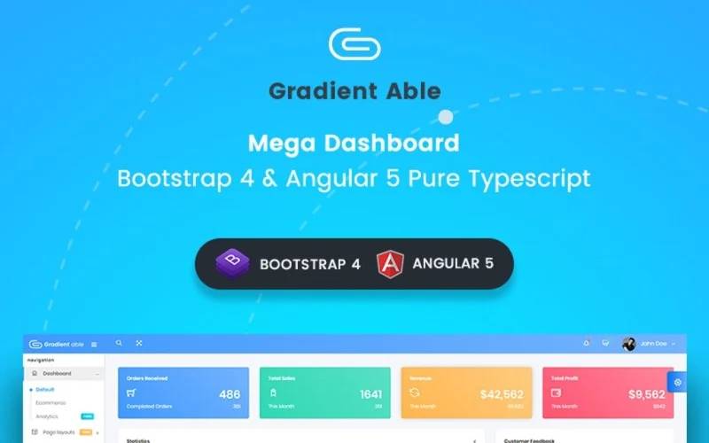 Gradient Able Bootstrap Admin Template