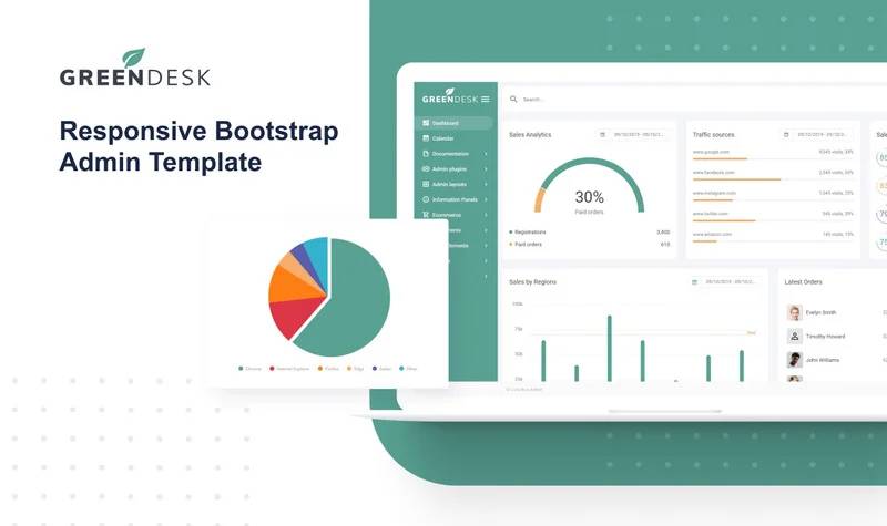 GreenDesk Multipurpose Responsive Clean Dashboard Admin Template