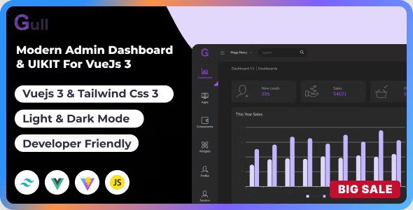 Gull Vue Tailwind Admin Template