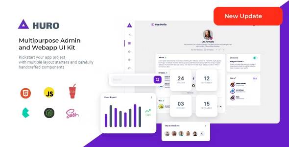 Huro Multipurpose Admin and Webapp UI Kit