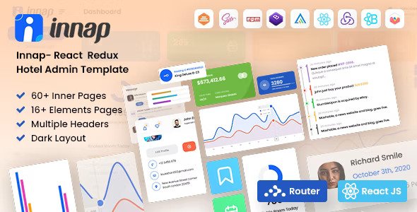 Innap React Redux Hotel Admin Template