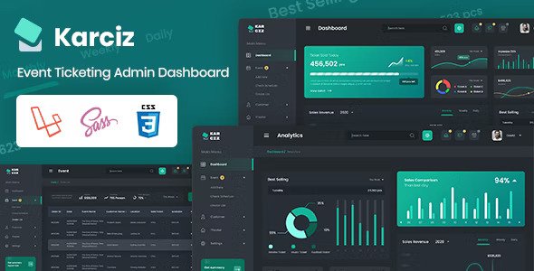 Karciz Event Ticketing Laravel Admin Dashboard Bootstrap Files PSD Files