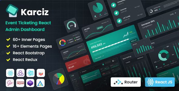 Karciz React Redux Ticketing Admin Dashboard