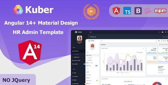 Kuber Angular HR, Projects & Employee Management Material Design Admin Template