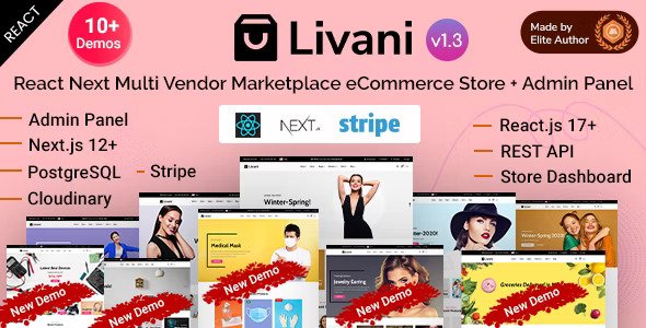 Livani React Next Multi Vendor Marketplace eCommerce Store Admin Panel