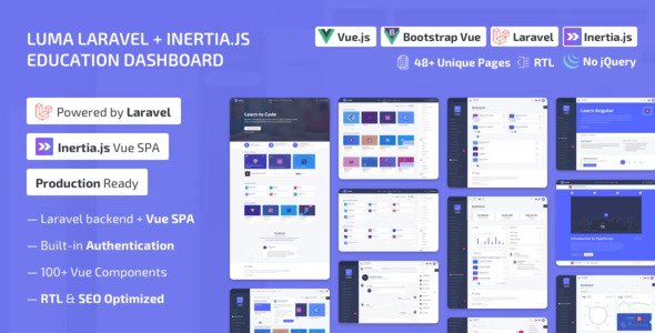 Luma Laravel LMS & Vue Education Admin Dashboard Template