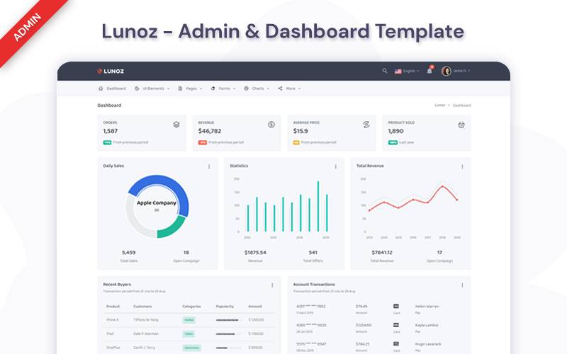 Lunoz Dashboard Admin Template