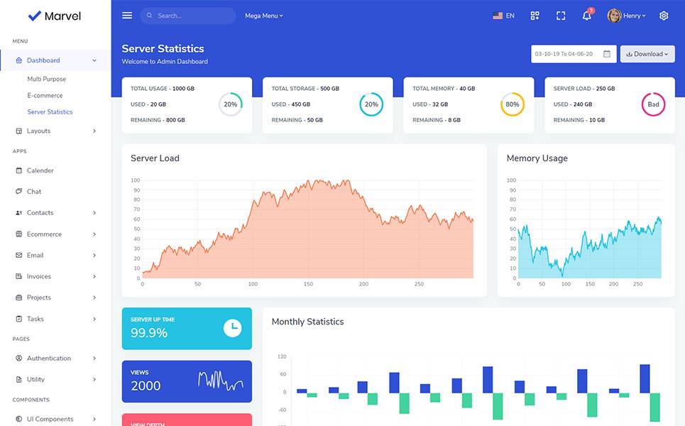 Marvel Bootstrap Theme Admin Template