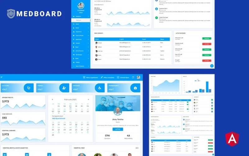 Medboard Angular Medical Admin Dashboard Template