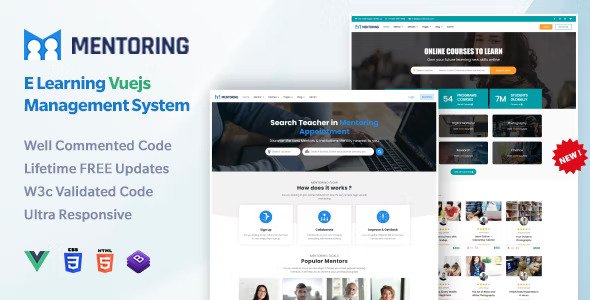 Mentoring eLearning, Learning Management System (LMS) & Mentor Booking Template RTL (Vuejs)