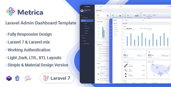 Metrica Laravel Admin & Dashboard Template