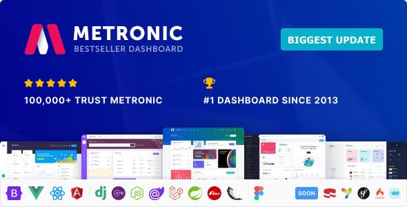 Metronic Bootstrap HTML, VueJS, React, Angular, Asp.Net, Django & Laravel Admin Dashboard Theme