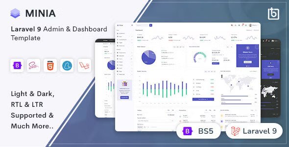 Minia Laravel Admin & Dashboard Template