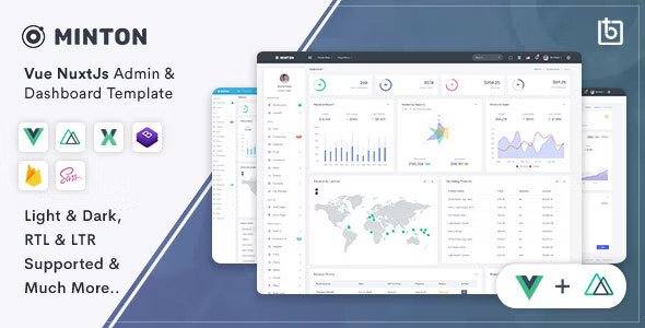 Minton Vue Nuxt Admin & Dashboard Template