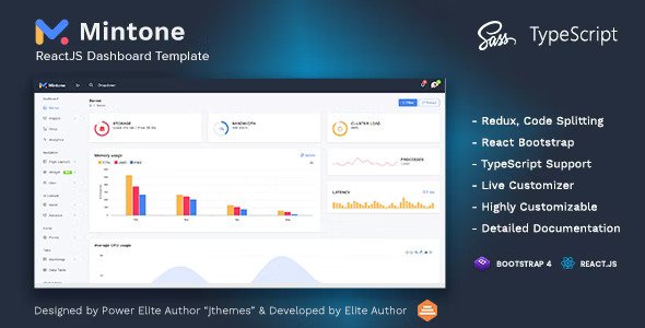 Mintone Reactjs Redux Hook Admin Template