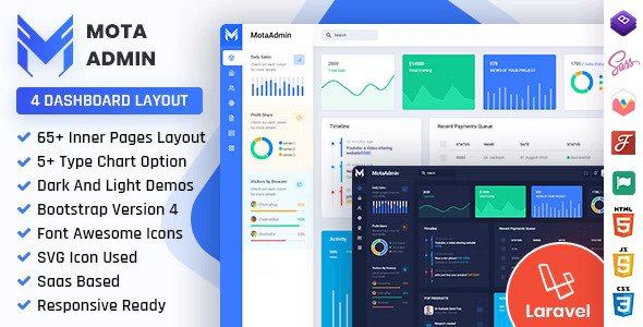 MotaAdmin Laravel Admin Dashboard Template