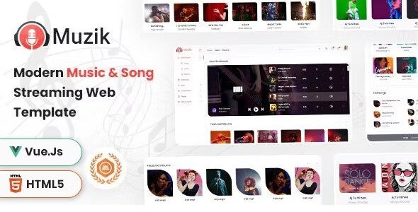 Muzik VueJS, HTML Music Streaming Admin Template