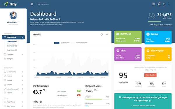 Nifty Bootstrap Admin Template