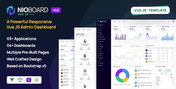 NioBoard VueJS Bootstrap Admin Dashboard Template