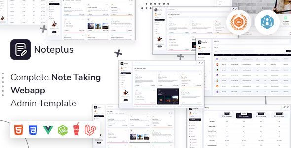 Noteplus VueJS, Laravel & HTML Note Taking Admin Template