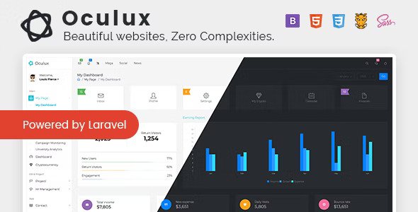 Oculux UI Laravel Admin Dashboard Template