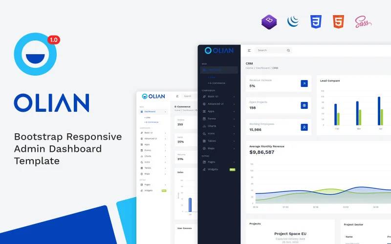 Olian Bootstrap Minimal Clean Admin Template