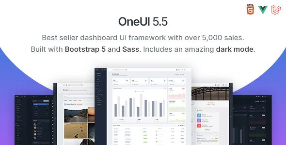 OneUI Bootstrap Admin Dashboard Template, Vue Edition & Laravel Starter Kit